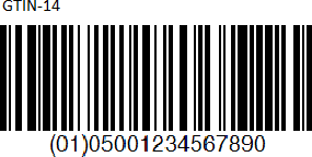 A GTIN-14 Barcode and code